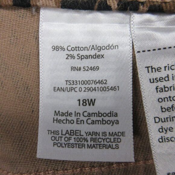 TERRA & SKY High Rise Straight Leg Jeans 18W Leo Face Leopard Animal Denim NWT - Picture 7 of 12